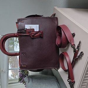COACH Rogue 30 Oxblood Pebbled Leather Shoulder & Crossbody Bag